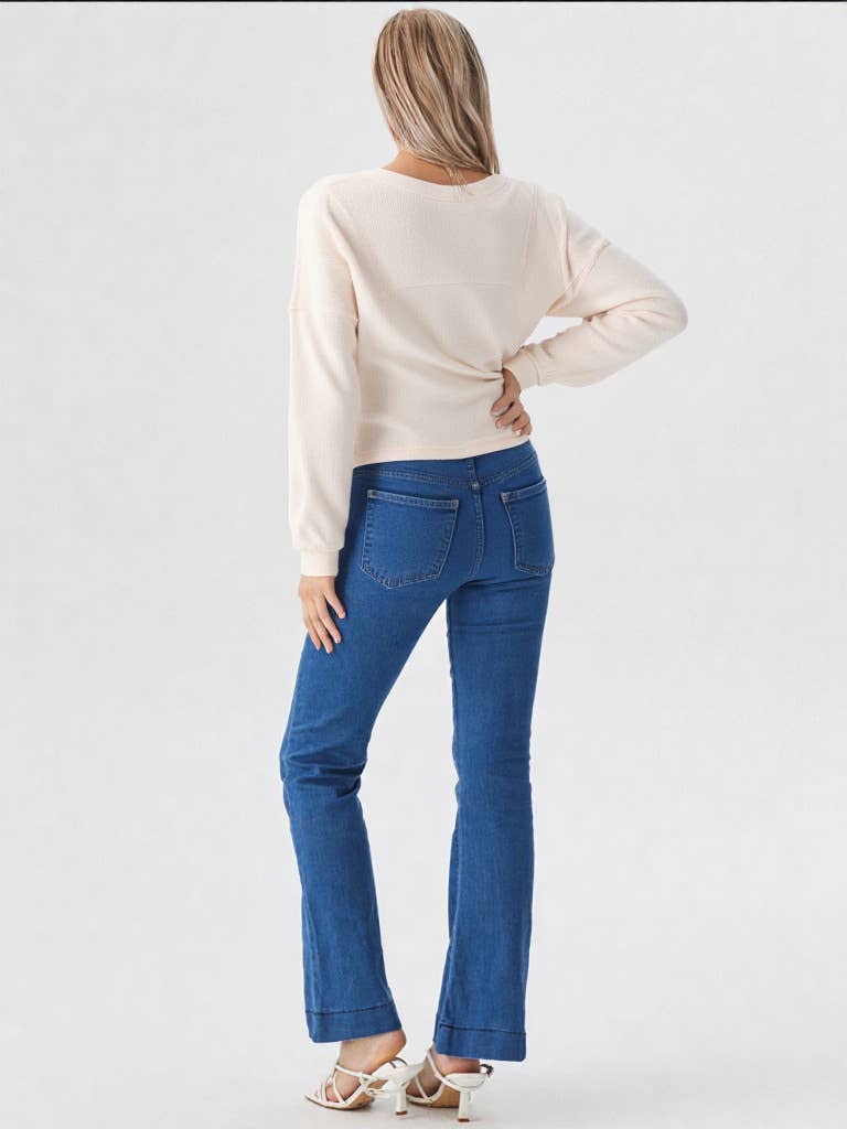 NT11310-Oversized Solid Color Comfy Knit Top