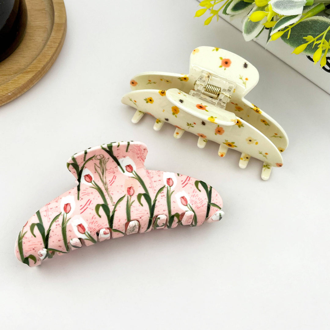 Spring Tulip Flower Hair Claw Clip
