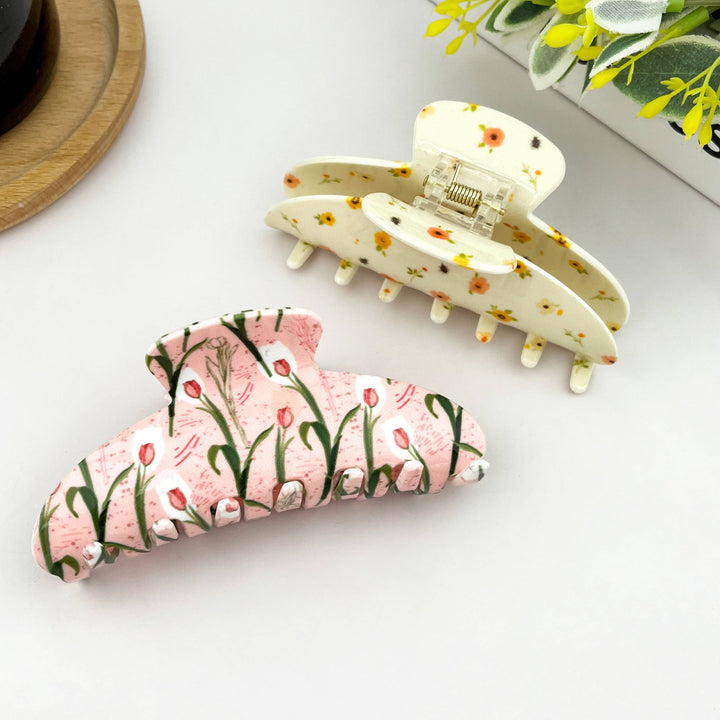 Spring Tulip Flower Hair Claw Clip