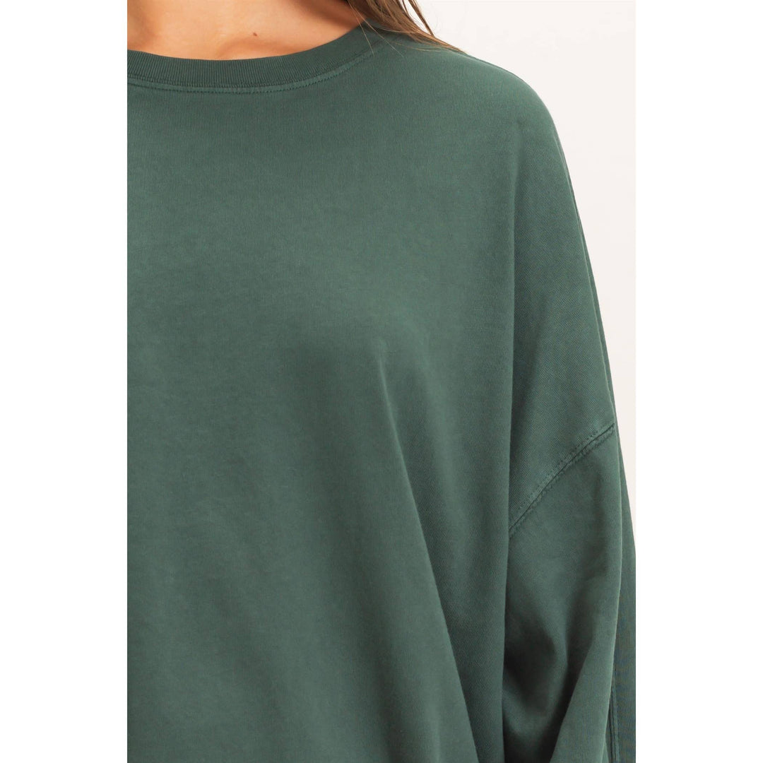 Pigment Dye Oversized Long Sleeve Top