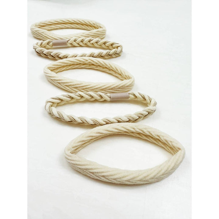 Plain and  Braided Mixed Elastic Stretch Hair Ties