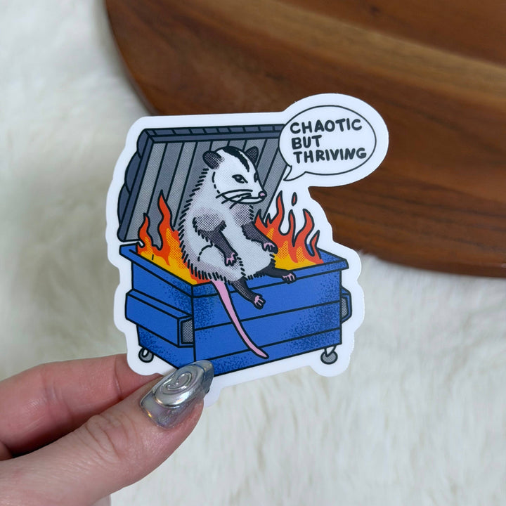 Chaotic But Thriving Possum Sticker