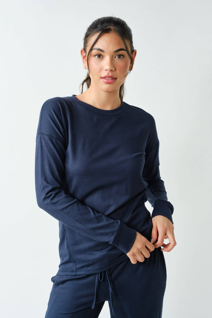Brushed Crew Neck Long Sleeve Top