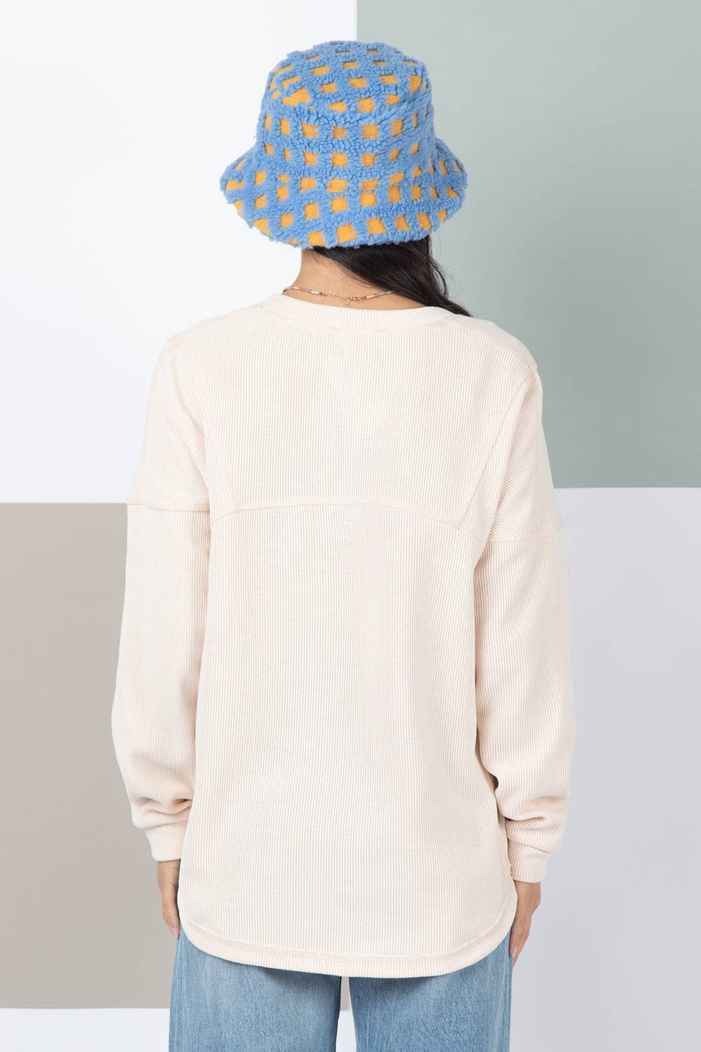 NT11310-Oversized Solid Color Comfy Knit Top