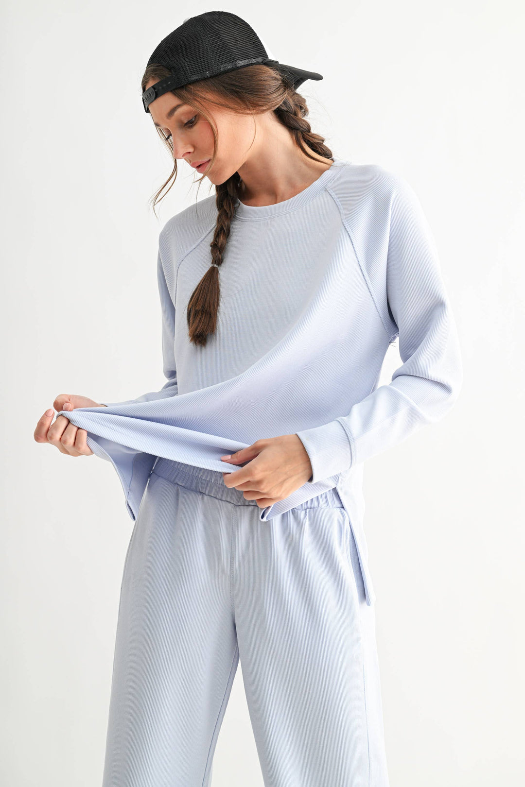 Luxe Sand Wash Rib Raglan Tee