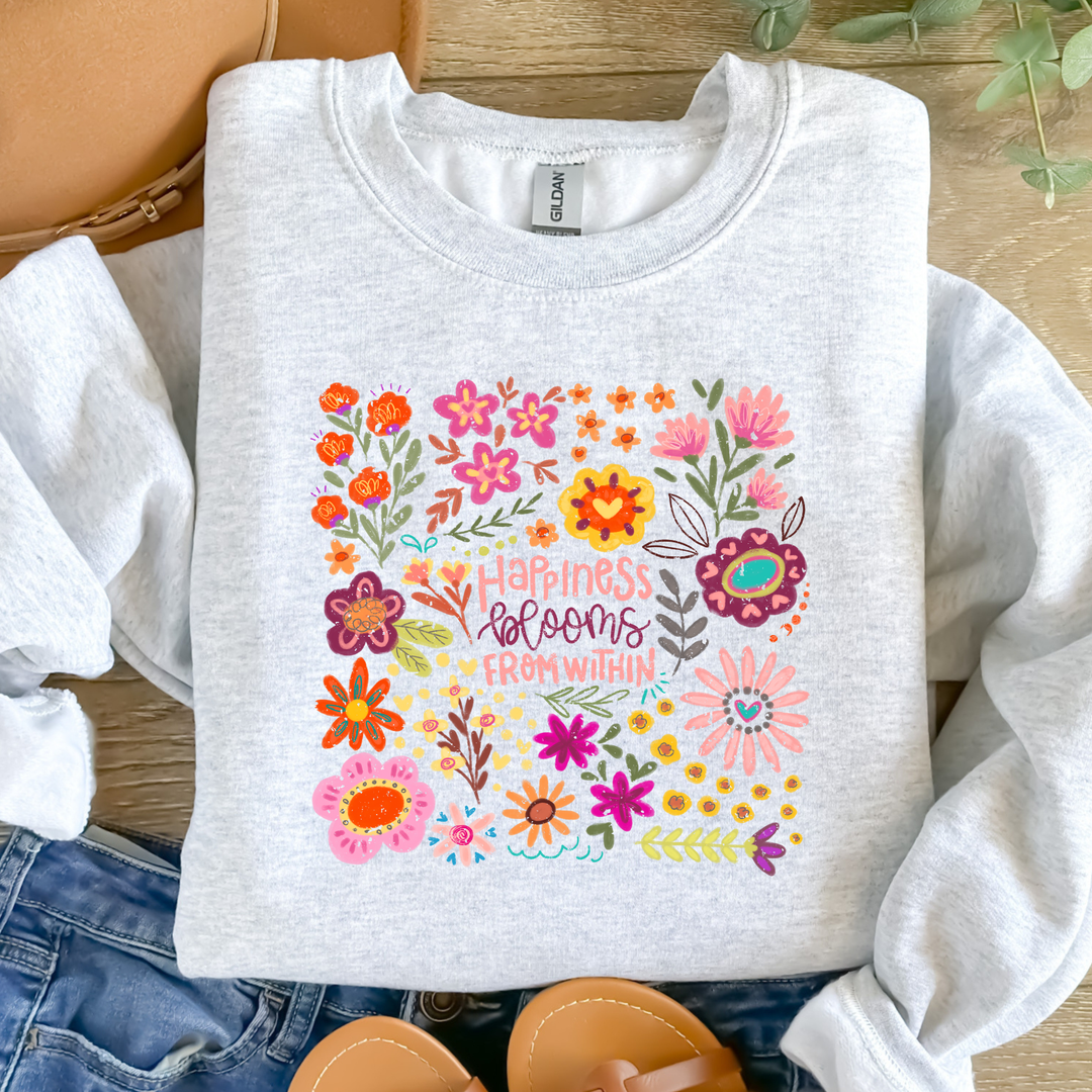 Happiness Blooms from Within Graphic Tee/Crewneck