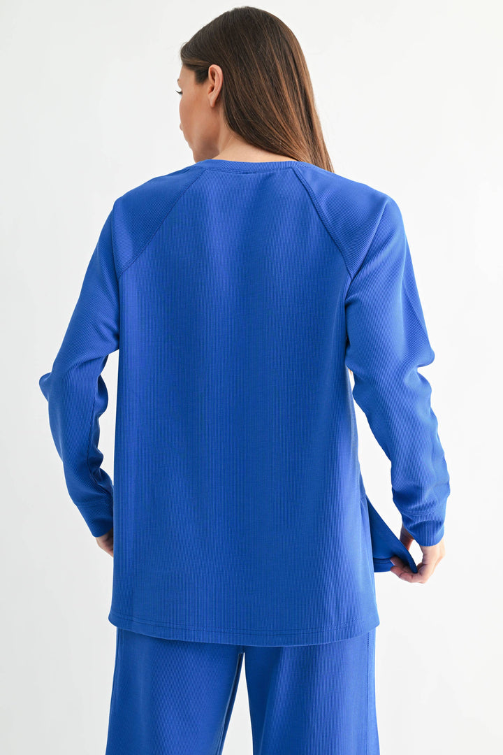 Luxe Sand Wash Rib Raglan Tee