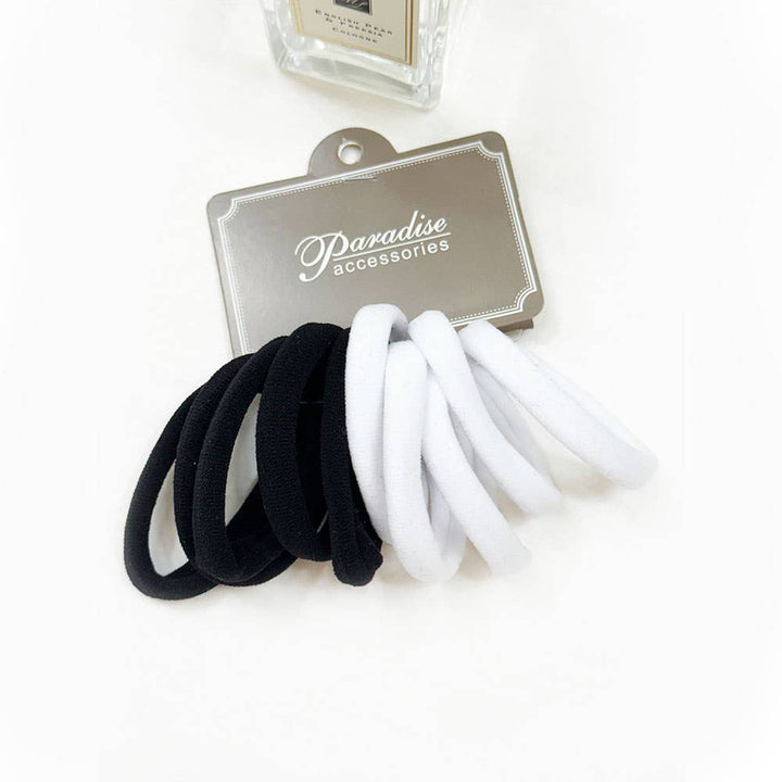 Black and White Shades Elastic Hair Tie Set