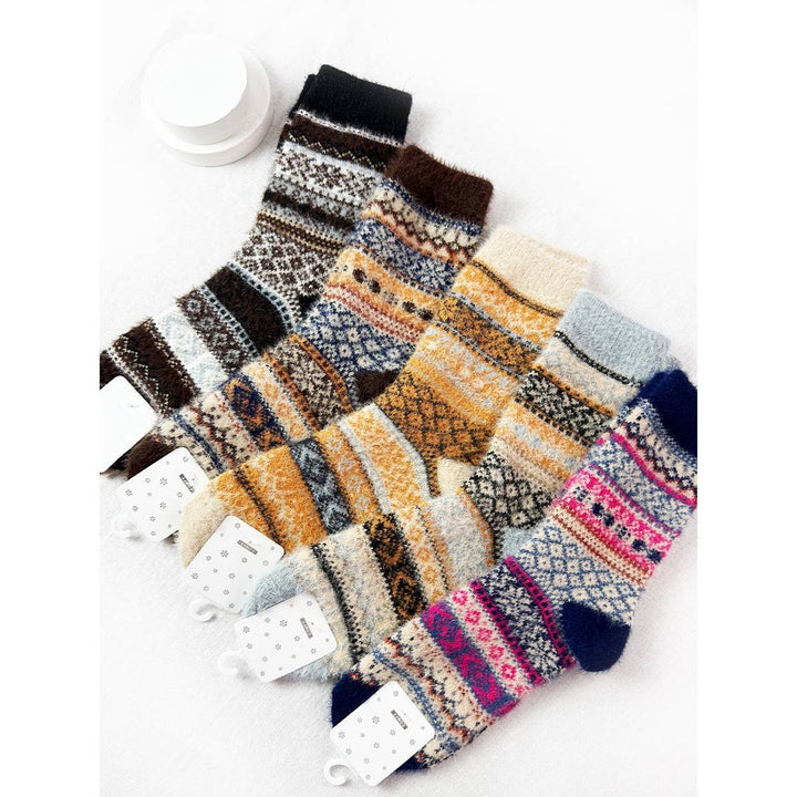 Vintage Winter Warm Mixed Pattern Socks