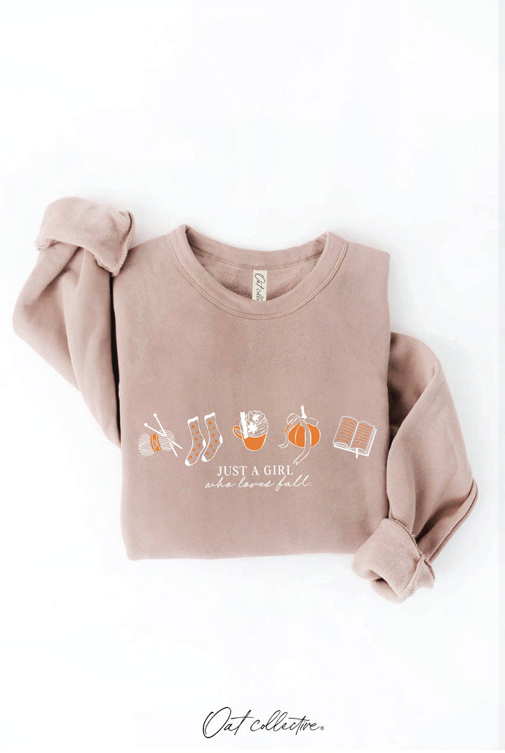 JUST A GIRL WHO LOVES FALL Graphic Sweatshirt