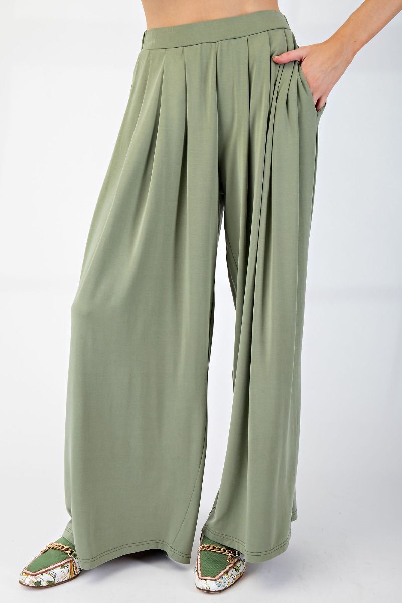 Jade Green Snazzy Pleated Dress Pants