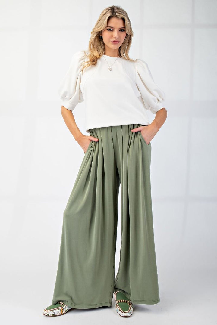 Jade Green Snazzy Pleated Dress Pants