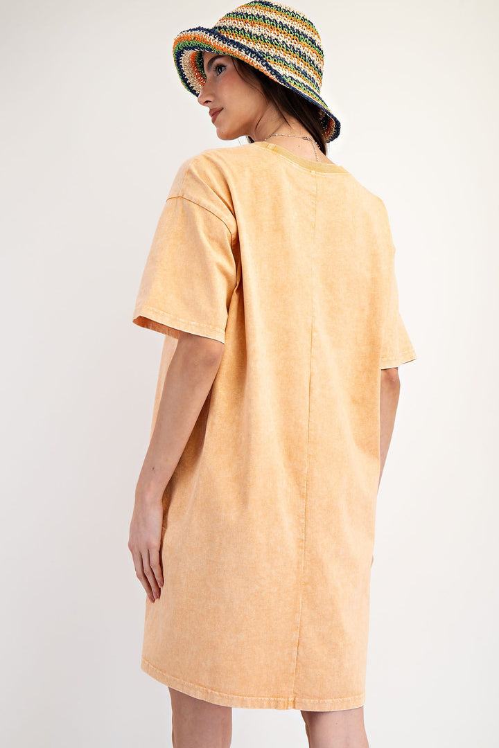 Feels Like Country Mineral Washed Shirt Dress in Chai Latte