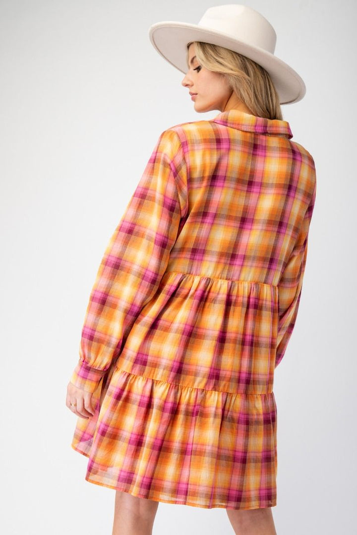 Sweet Charmer Plaid Button Down Dress