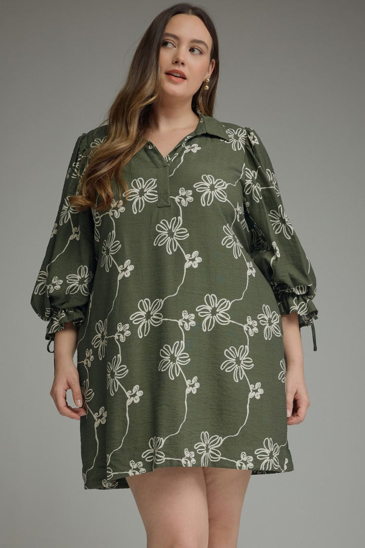 Classy Intentions Olive Floral Dress
