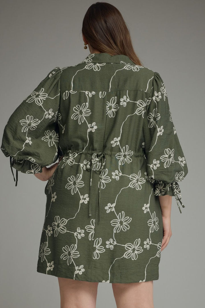 Classy Intentions Olive Floral Dress