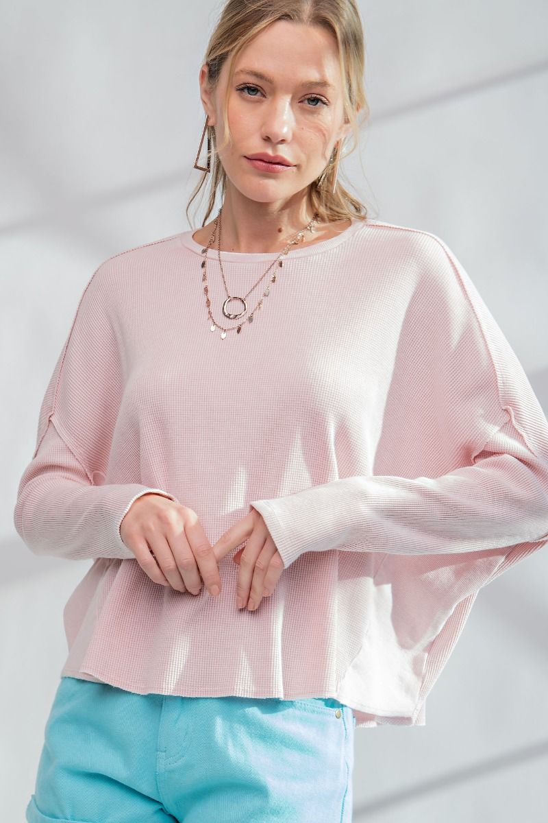 Meant for You Thermal Top in Light Pink