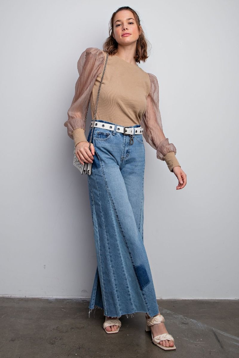 Beautiful Moment Ribbed Knit Top in Beige