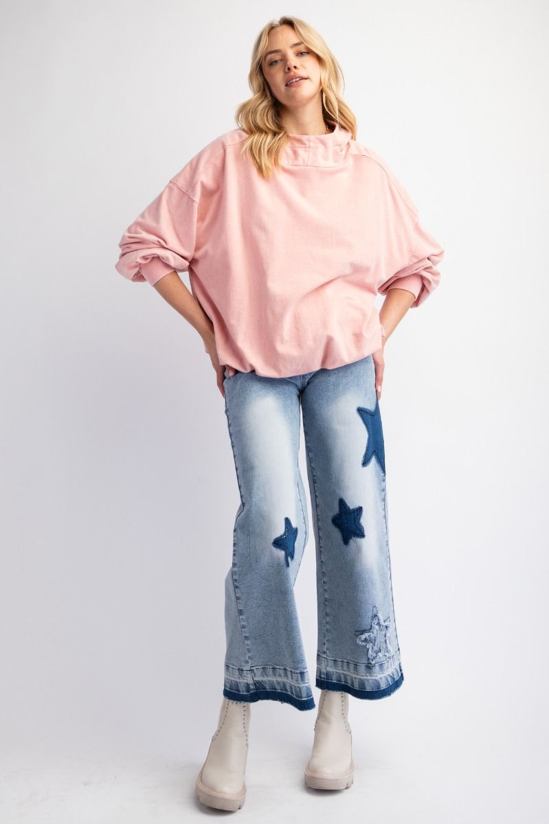 Fly High Butterfly Print Hooded Pullover in Pink