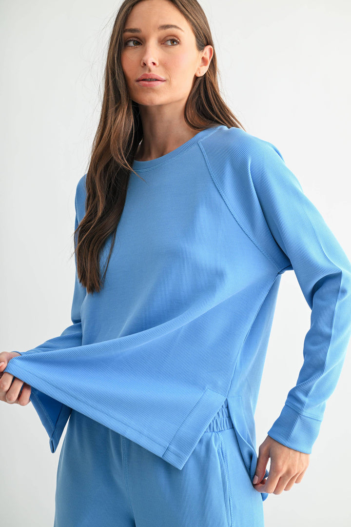 Luxe Sand Wash Rib Raglan Tee