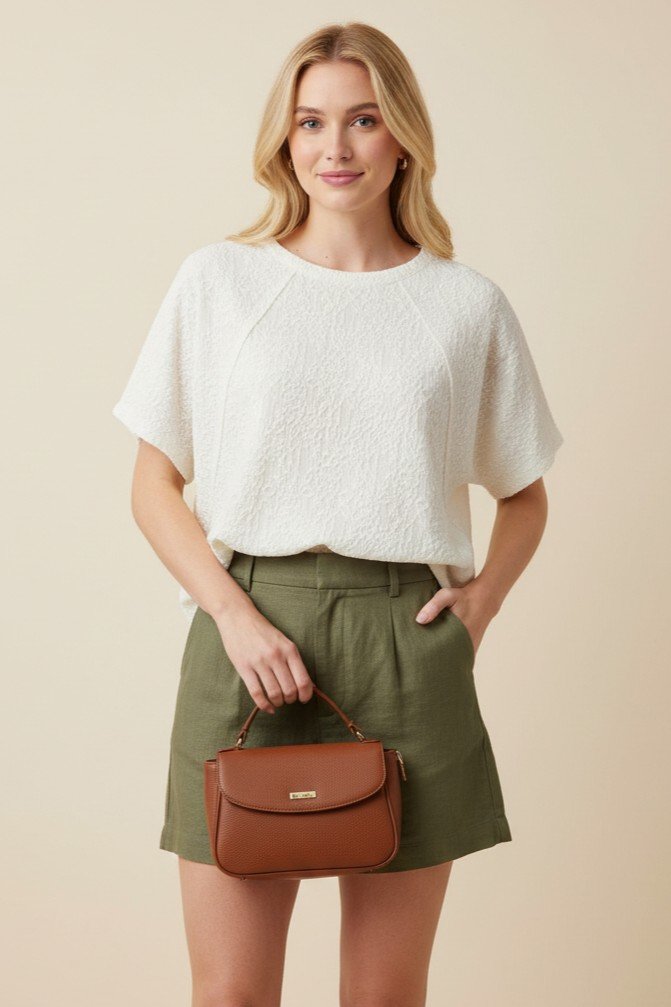 Grace Upon Grace Short Sleeve Lace Top in Ivory