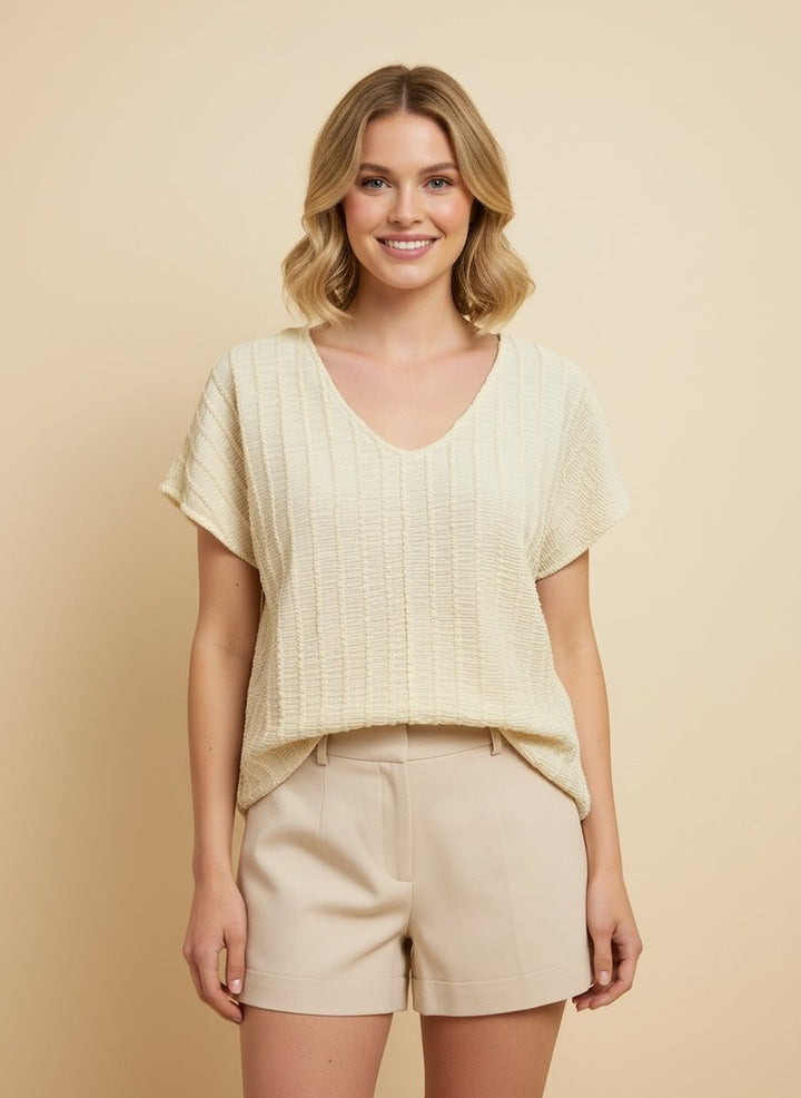 Grace Upon Grace Short Sleeve Lace Top in Ivory