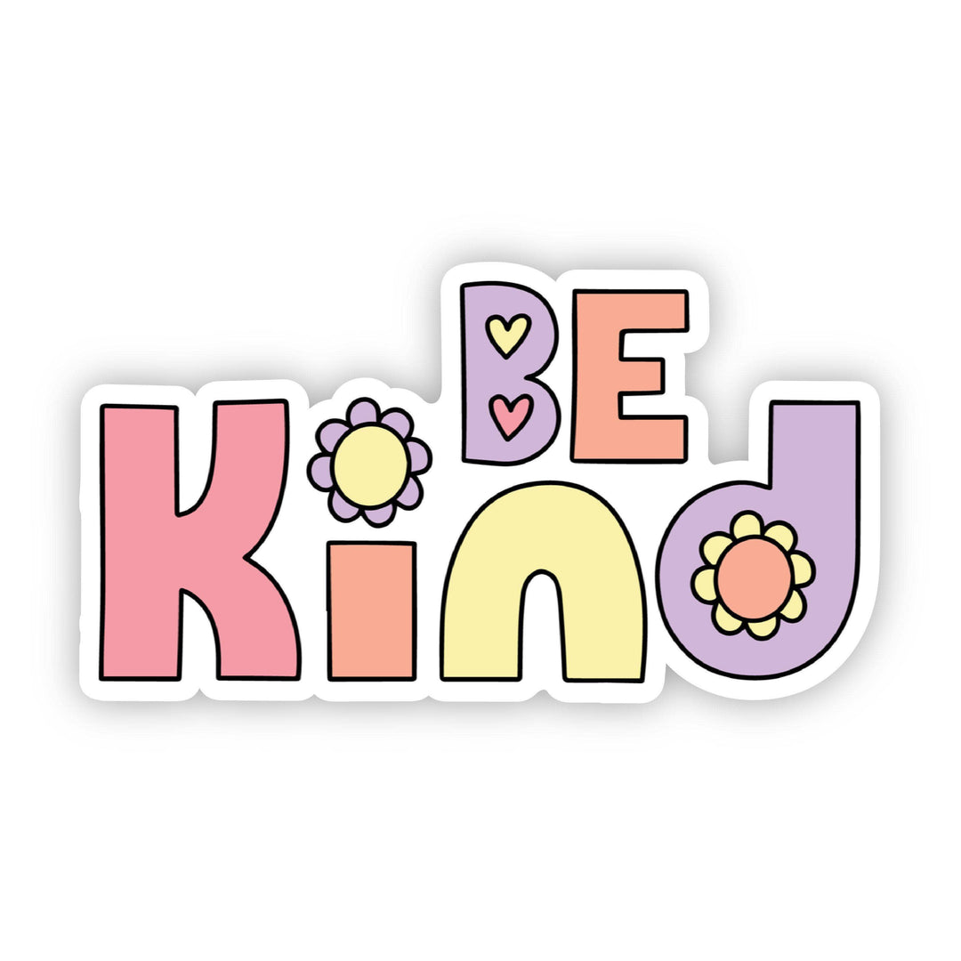Be Kind Hearts and Flowers Sticker