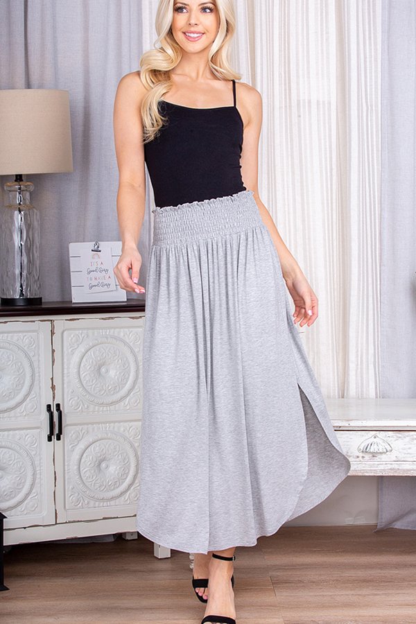 The Sun Finds You Gray Maxi Skirt