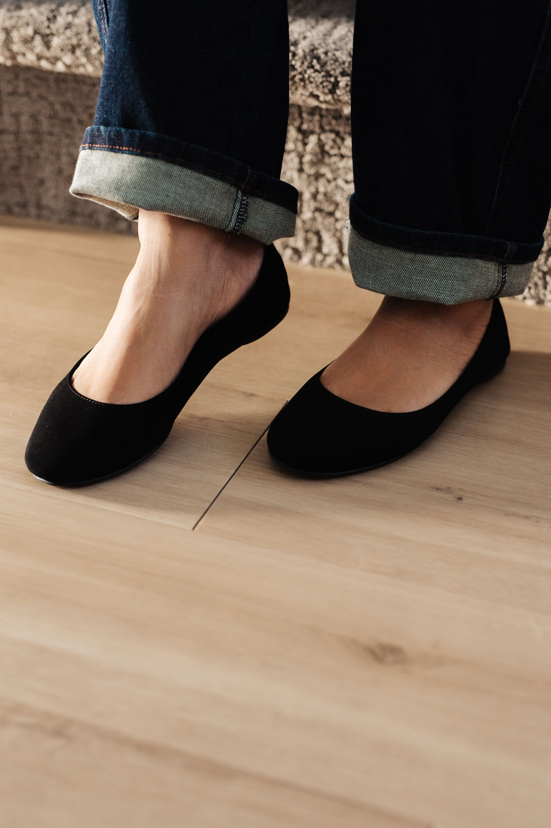 On Your Toes Ballet Flats in Black--