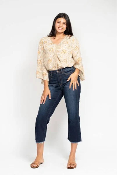 Marybeth Dark Wash Cropped Wide Leg Jean by Judy Blue