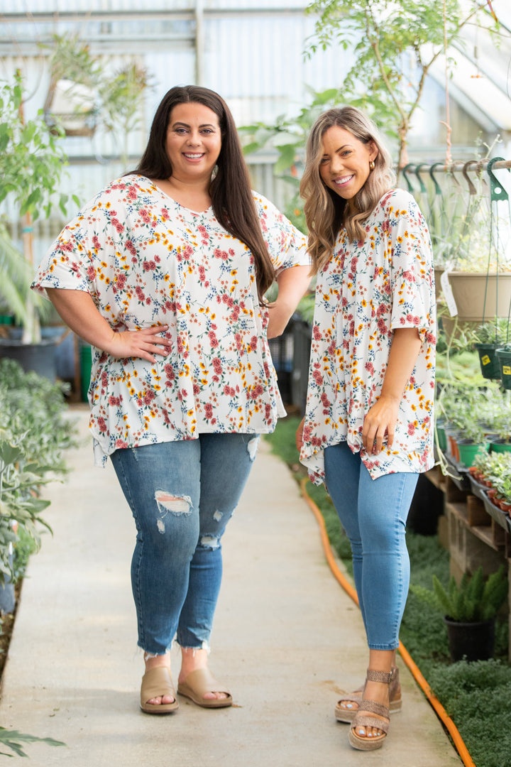 Spring Blossoms Short Sleeve Top