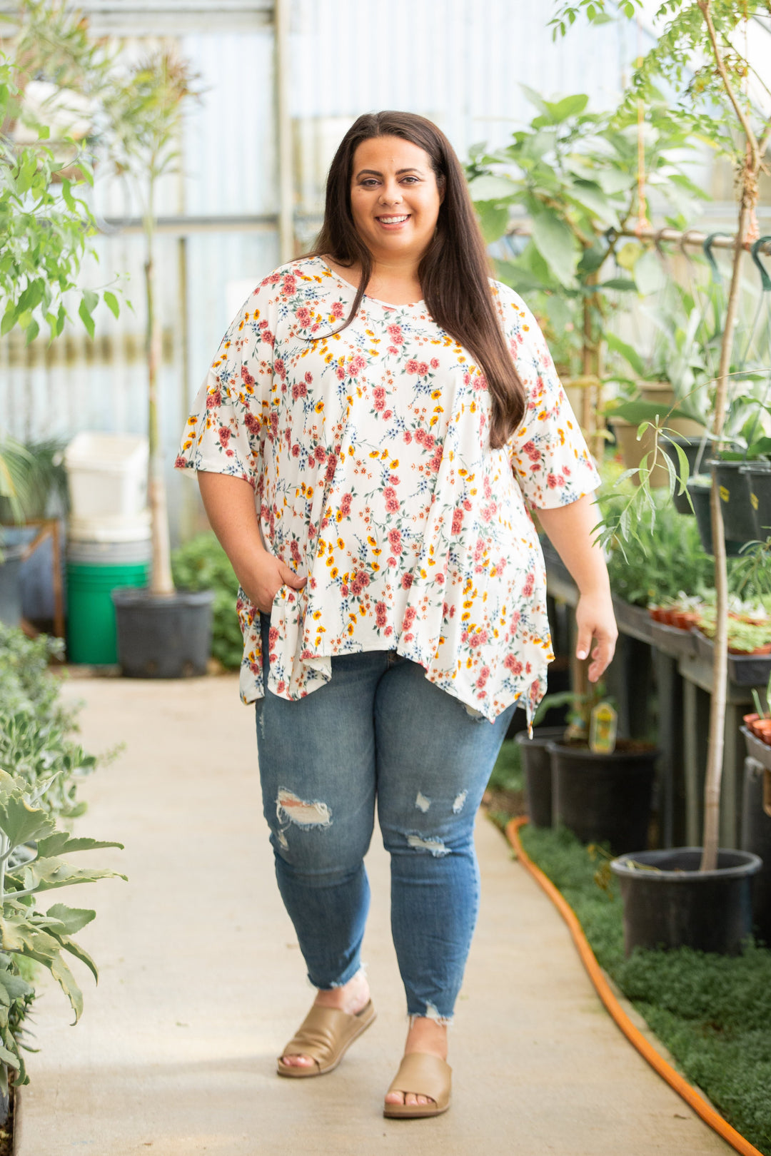 Spring Blossoms Short Sleeve Top