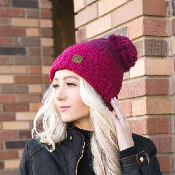 Fade To Burgundy C.C. Beanie