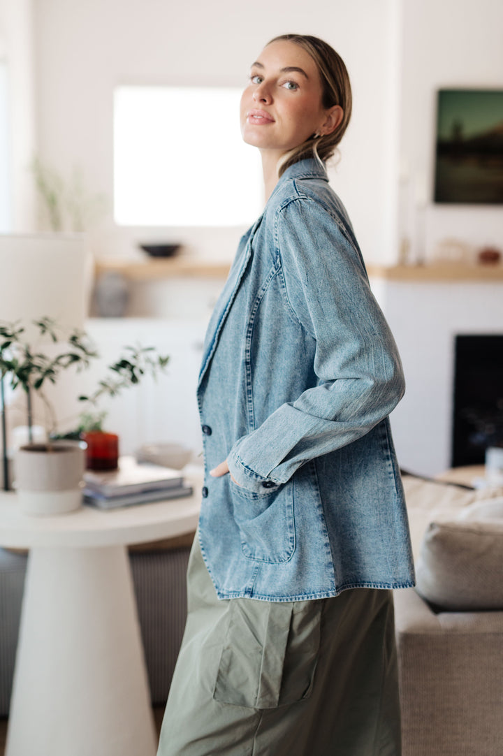 Business Brunch Denim Blazer