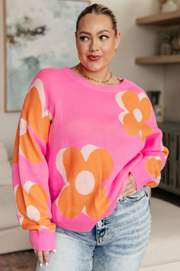 Quietly Bold Mod Floral Sweater --