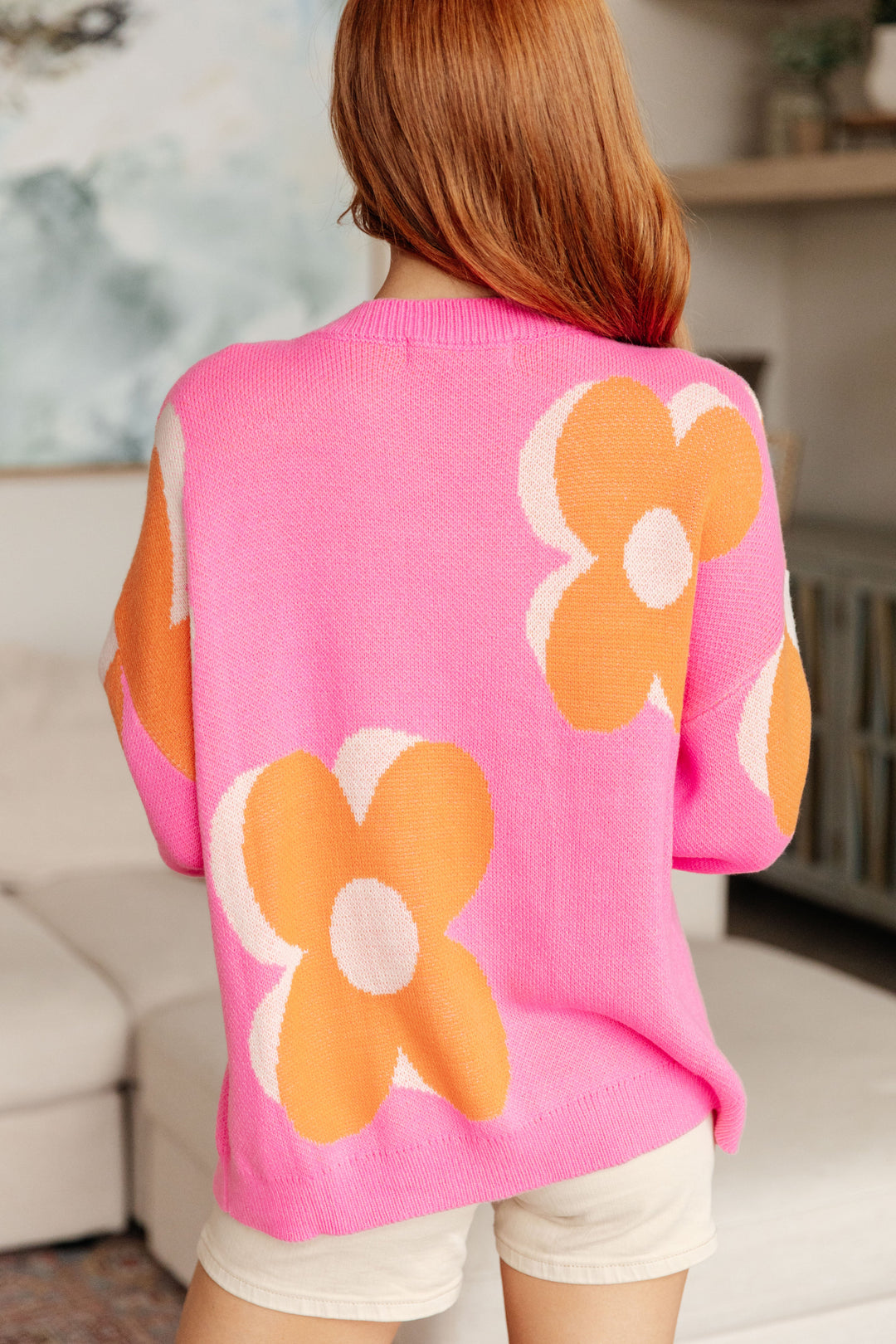 Quietly Bold Mod Floral Sweater --