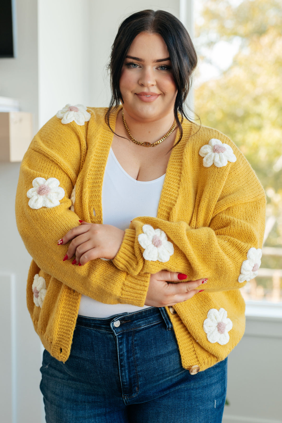 You're Enough Floral Cardigan